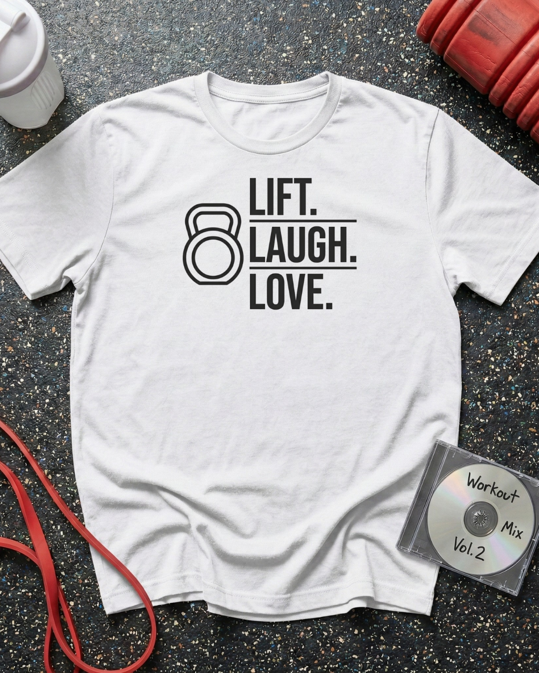 Lift Laugh Love (Kettlebell) T-Shirt