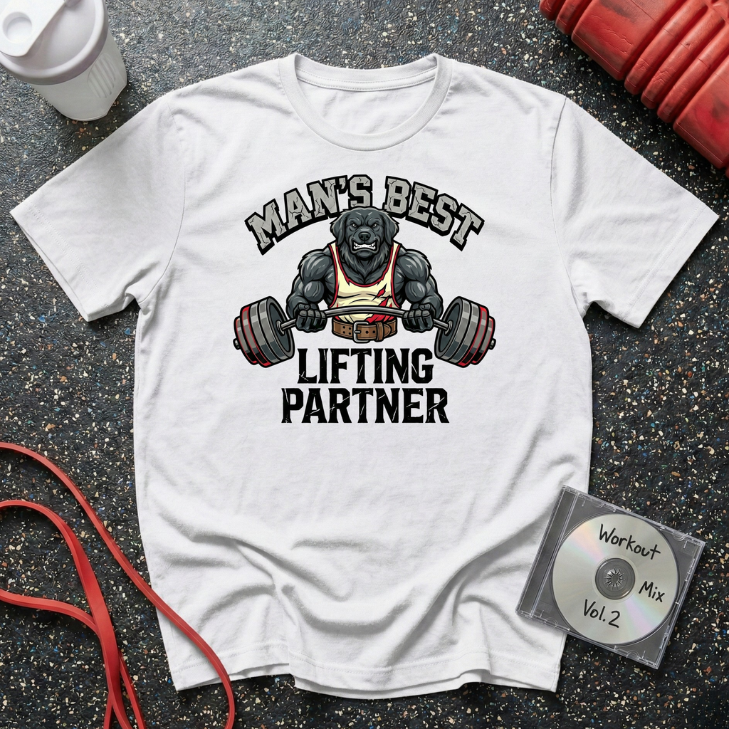 Man's Best Lifting Partner Black Lab T-Shirt