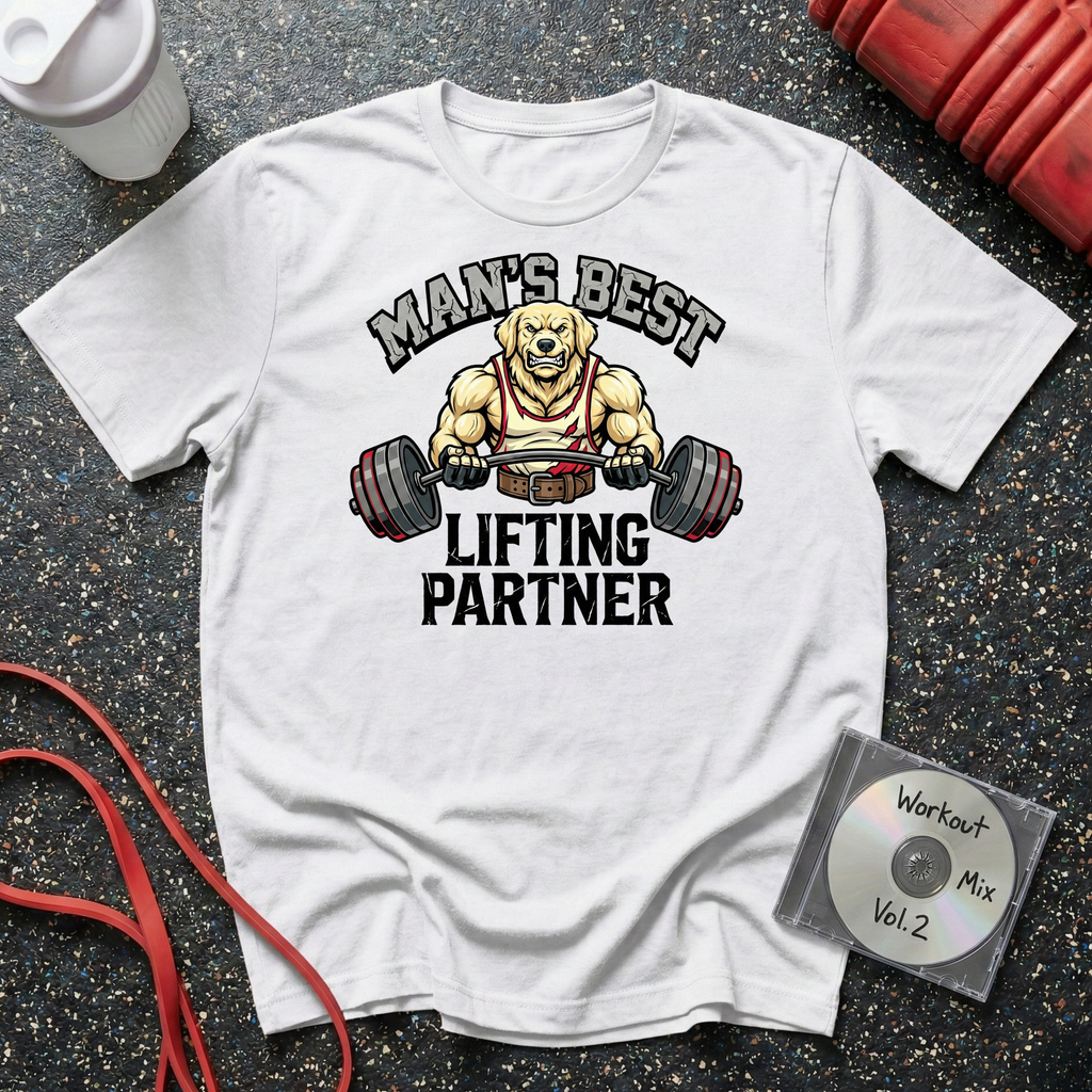 Man's Best Lifting Partner Golden T-Shirt
