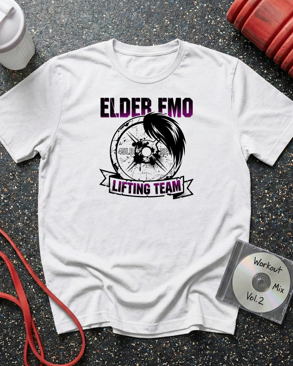 Elder Emo Lifting Team Weight Plate T-Shirt
