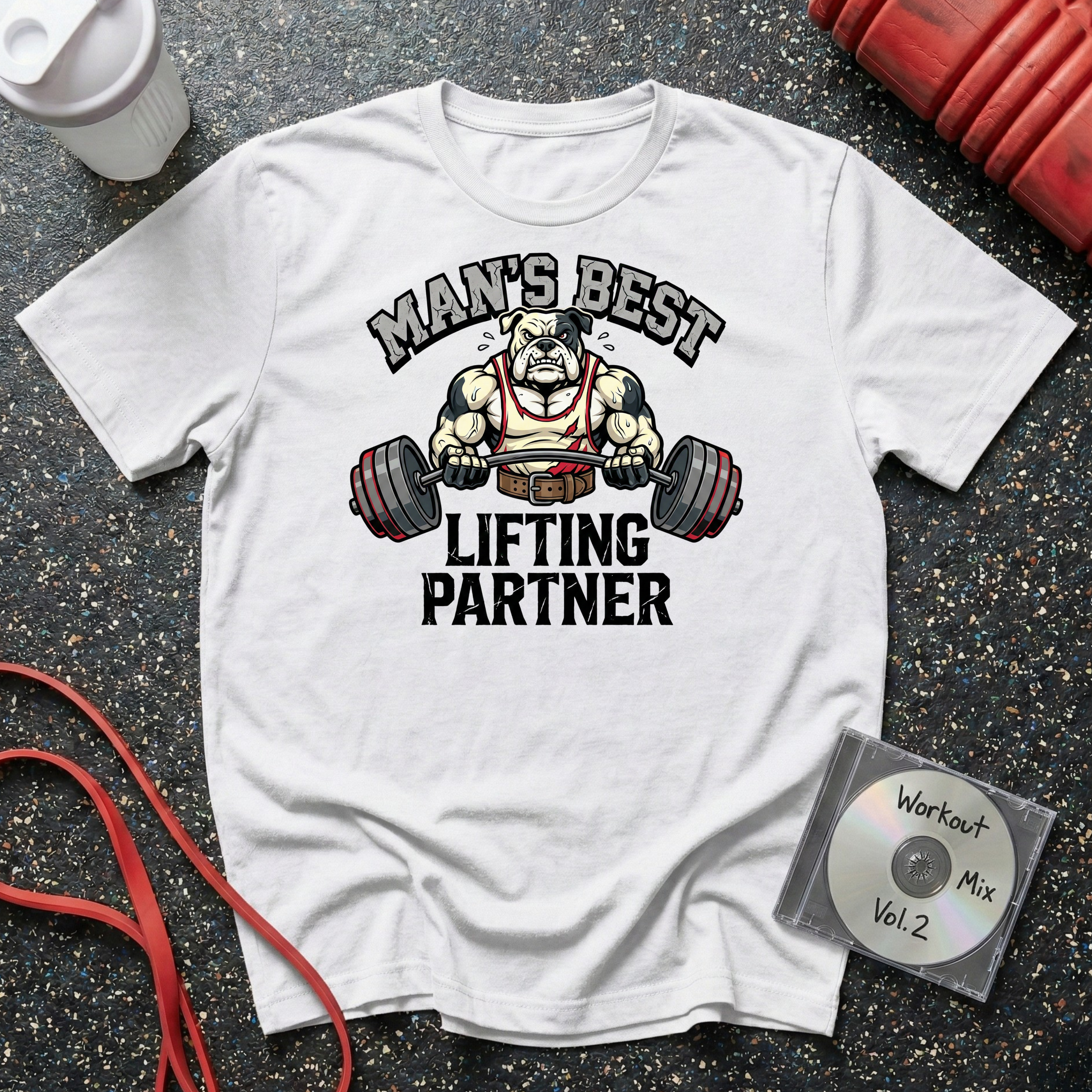 Man's Best Lifting Partner Bulldog T-Shirt