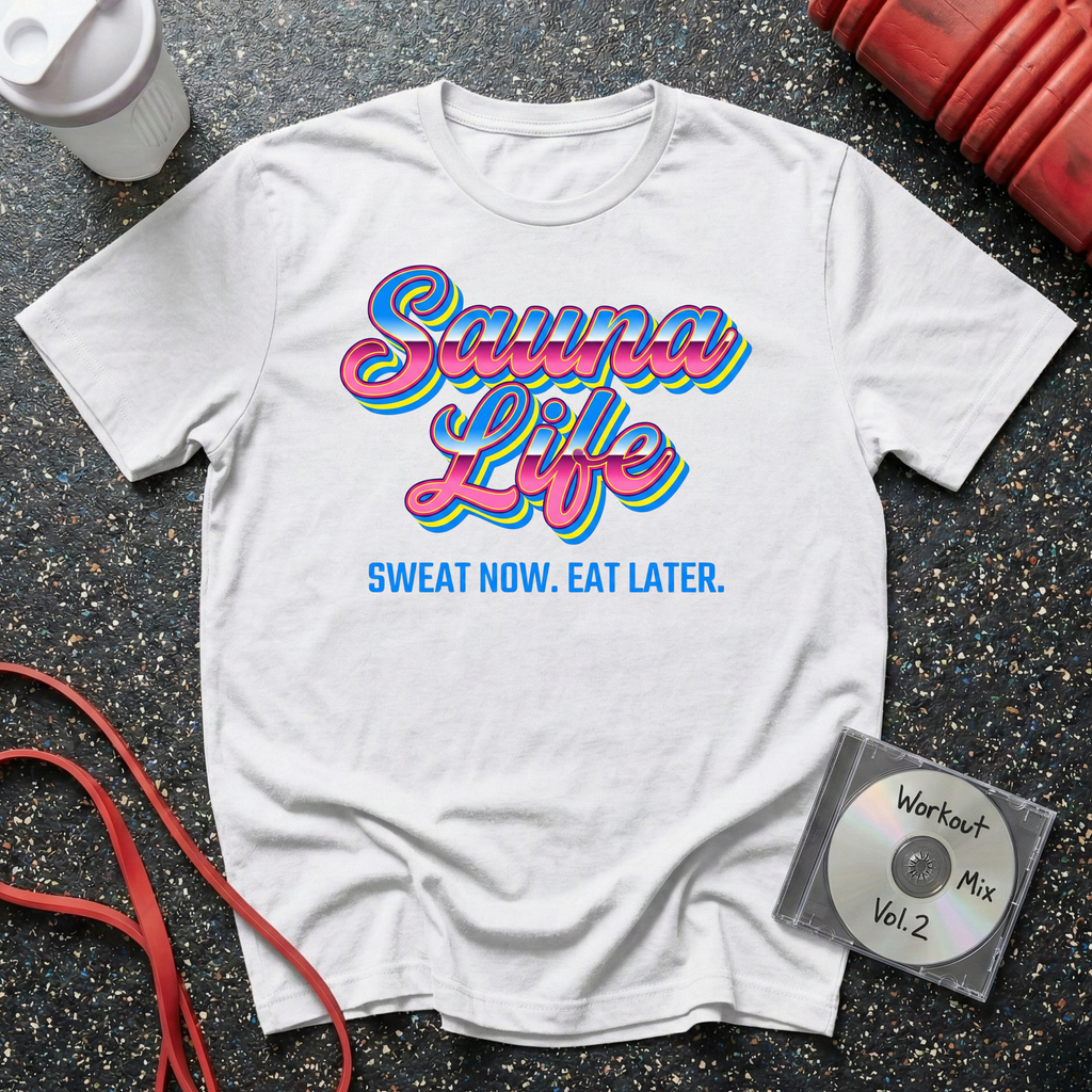 Sauna Life Sweat Now Eat Later T-Shirt