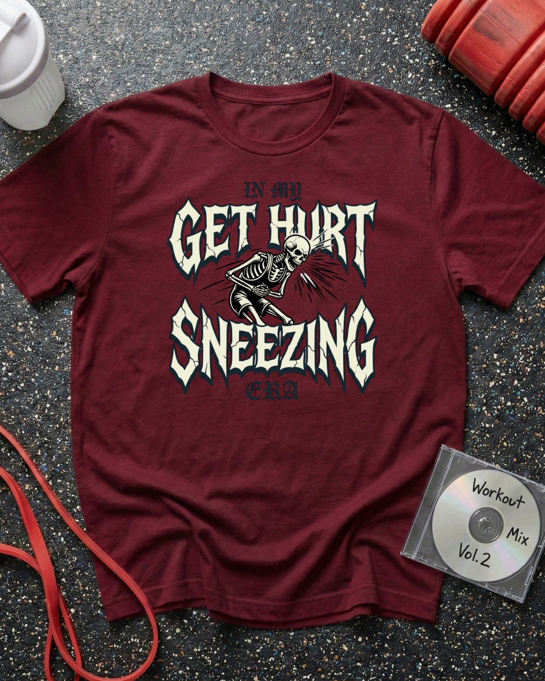 Get Hurt Sneezing Skeleton T-Shirt