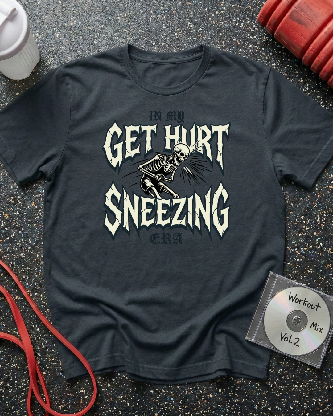 Get Hurt Sneezing Skeleton T-Shirt