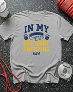 Get Hurt Sneezing Lifting Belt T-Shirt (Blue Text)