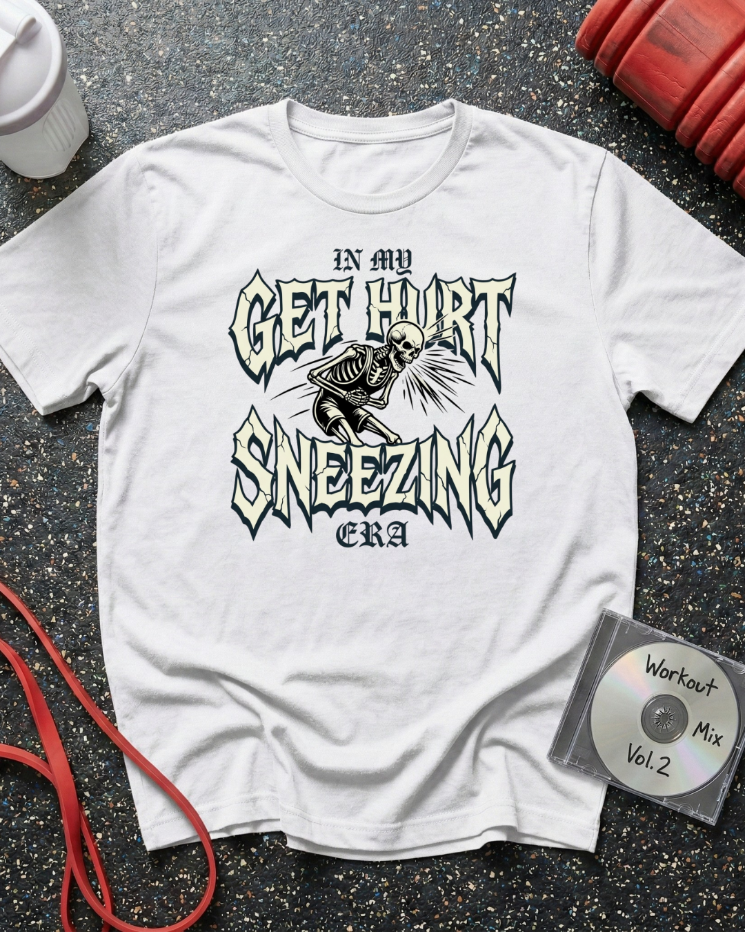 Get Hurt Sneezing Skeleton T-Shirt